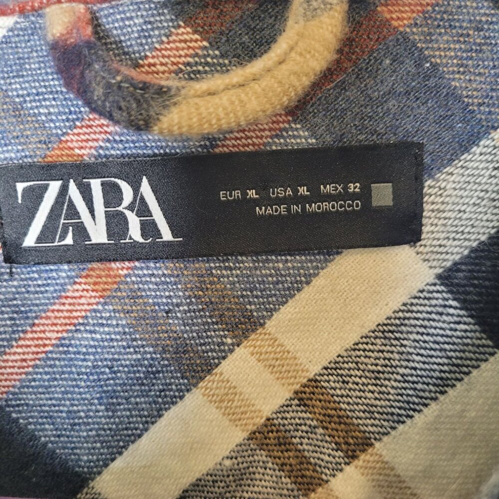 Zara Women Plaid Shacket Coat Jacket WOOL Blend XL Oversized Cabincofre Heritage - Picture 3 of 5